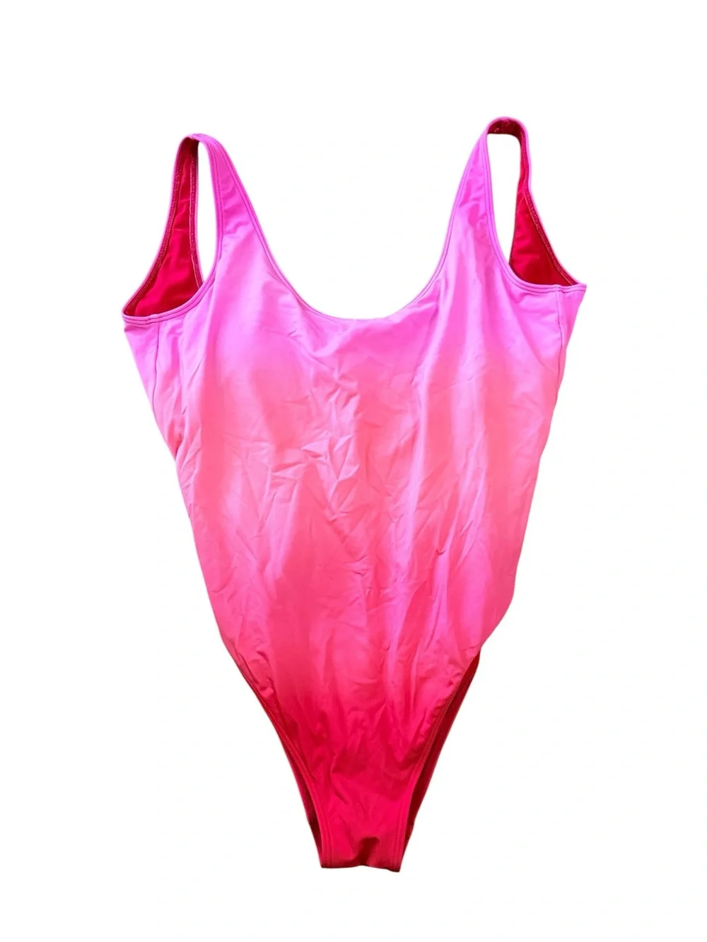 Hollister Swim Pink Ombre‎ One-Piece Swimsuit Size Large Cheeky Fit